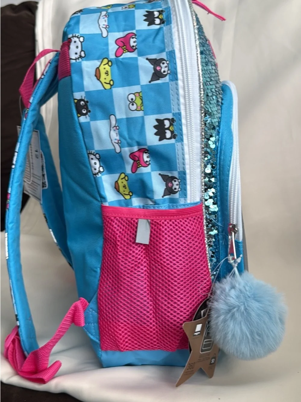 Hello Kitty Sequin Backpack and Pink Character Lunch Bag Set